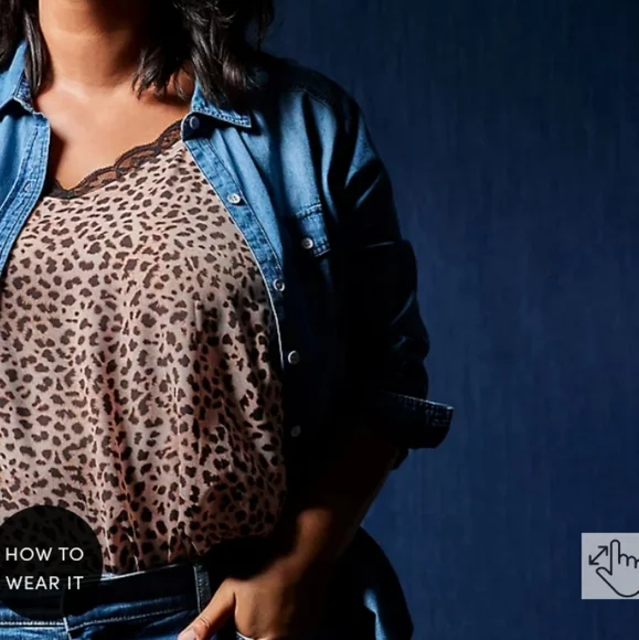 Torrid medium wash denim button-up shirt - Picture 5 of 14